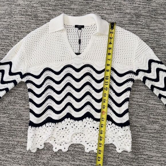 NWT Rails Louise Sweater Wave Blue/White Stripe Cotton XS - Picture 8 of 11